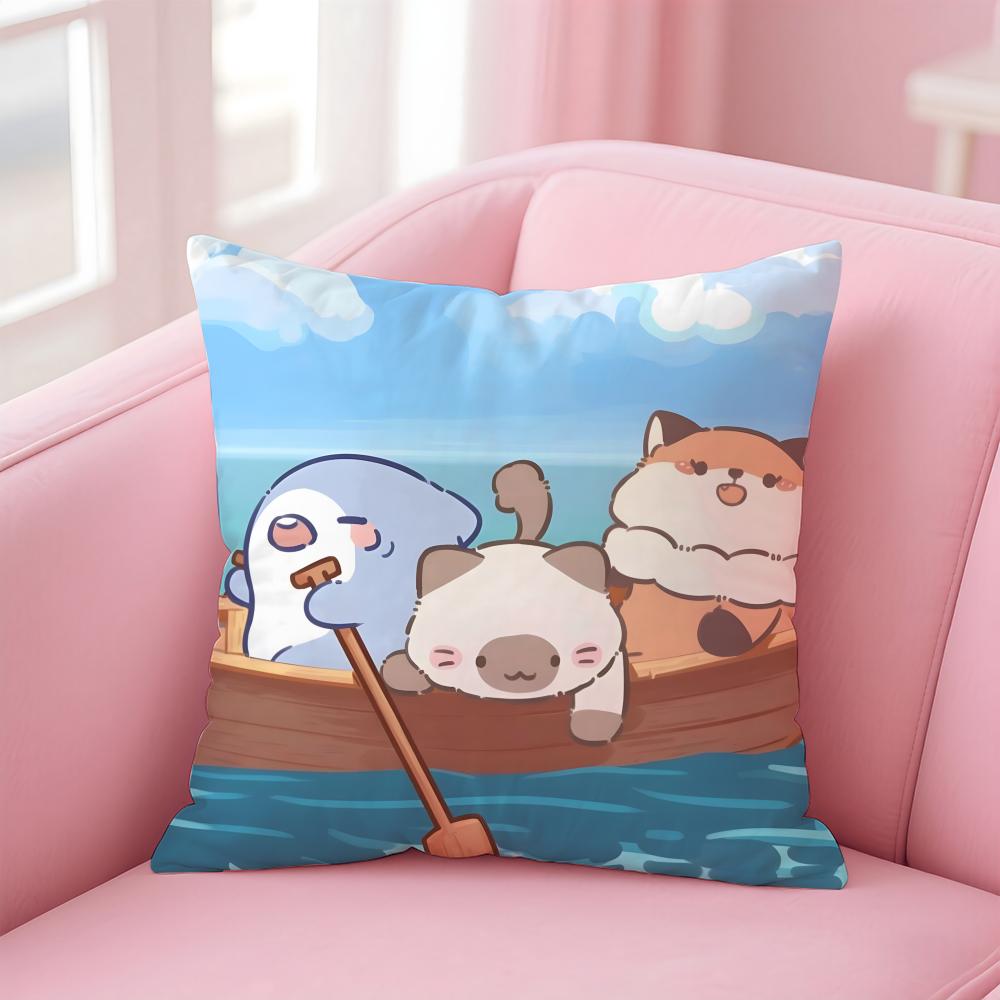 F-Fat S-Shark Cushion Cover Home & Car Multi-Scene Pillow Cover - Reversible, Soft & Durable for Daily Use