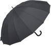 Large Long 16 Automatic Fiberglass Teflon Black Men's Umbrella, Stylish, Ribs, 65cm, One-Touch Opening, Durable, Lightweight, Ribs, Water-Repellent,