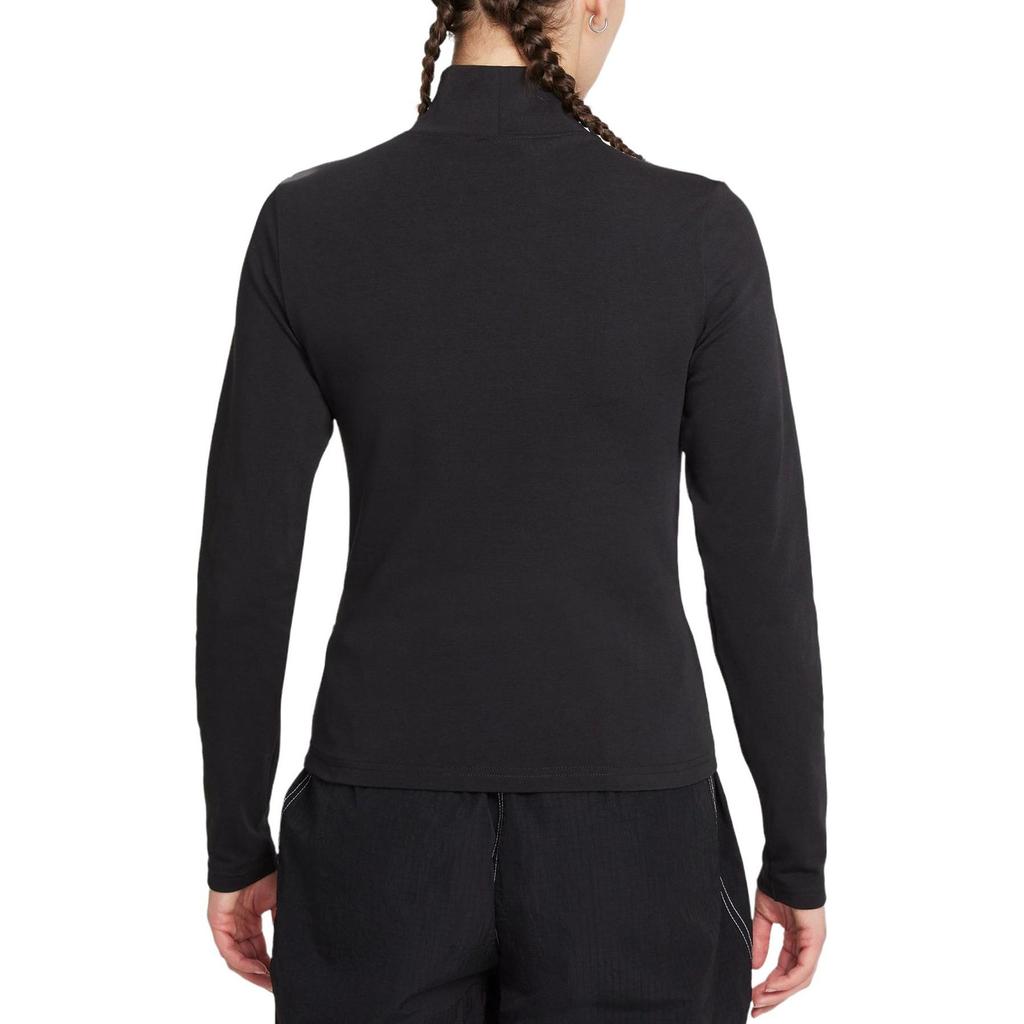 Nike Solid Color Turtleneck Long Sleeve T-Shirt Women Tops Black DD5882-010