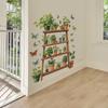 2 Pcs Greenery Potted Plants Shelves Bedroom Living Room Home Wall Background Landscaping Decorative Wall Stickers