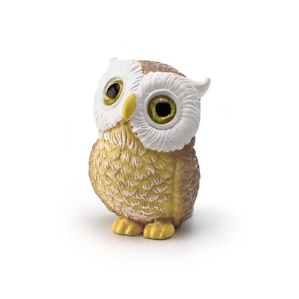Funny Micro Landscape Simulation Owl Ornaments Resin Crafts Cartoon Owl Miniatures Cute Mini Ornaments Scene Decor