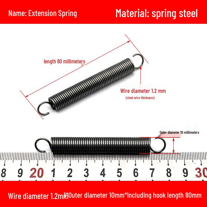 1.2mm Wire Extension Spring with Hook - Soft Tensile Force Spring Accessory
