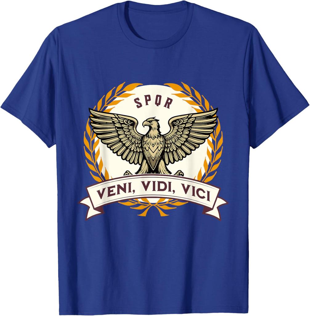 Veni Vidi Vici Julius Caesar Quote Ancient Rome TShirt 100 Cotton ONeck Short Sleeve Summer Casual Mens Tshirt Streetwear