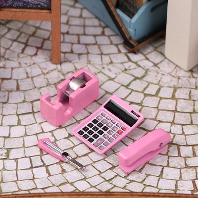 Dollhouse Mini Stationery Simulation Tape Cutter Utility Knife Pack School Supplies Model