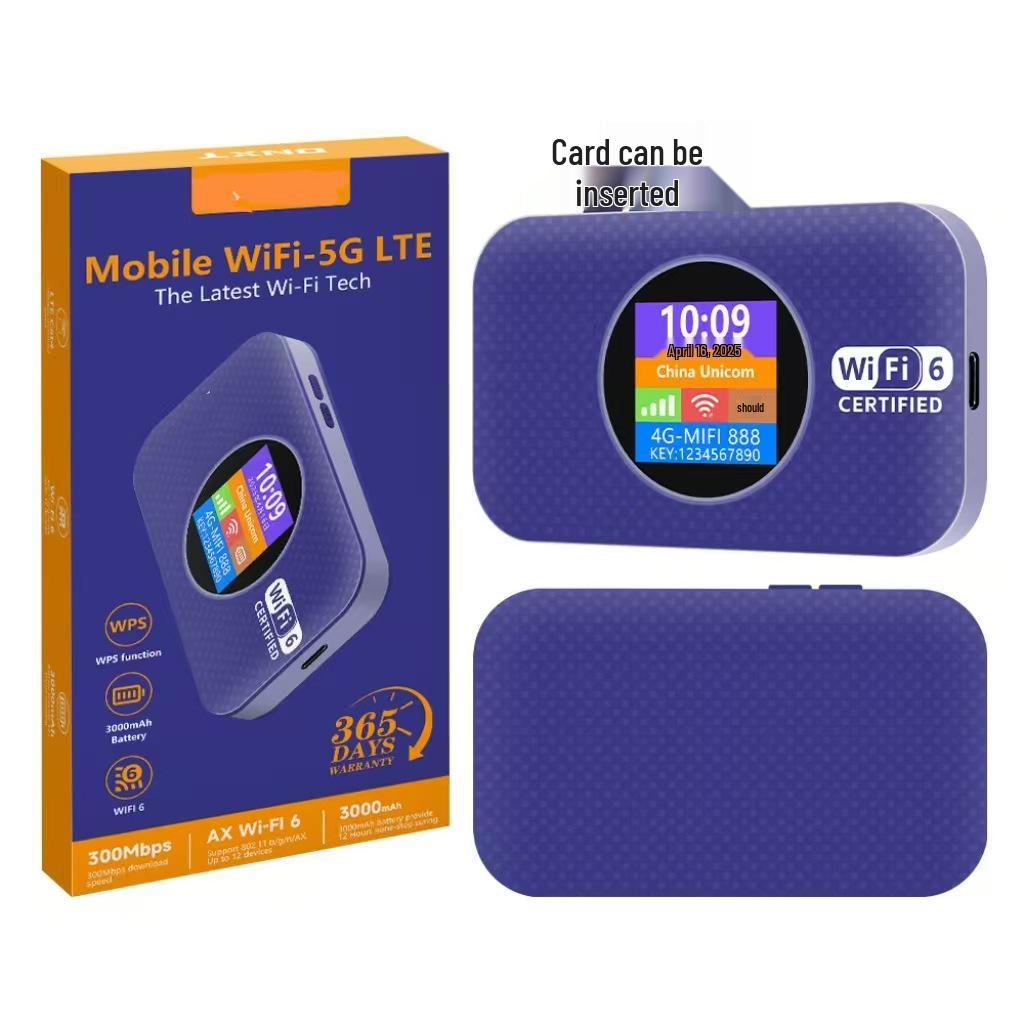 5G4G Portable WiFi 6 Router: Internet Booster with IoT Card for Travel