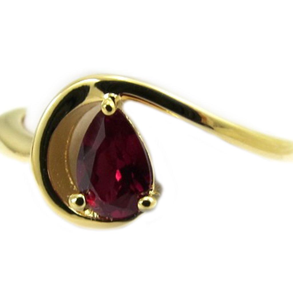 Gold Plated Ring 'Câlin' Red