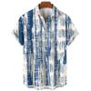 Summer Fashion Irregular Striped Printed Tops Men's Short Sleeve Shirts Casual Business Shirts Daily Street Tops Oversized S-5XL