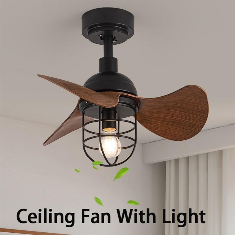 22 Inchs E27 Bulb Electric Fan Lamp Household Old School Ceiling Fan Light Bedroom Small Ceiling Fan