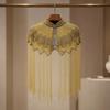 Beaded Fringe Capelet Decorative Geometric Style
