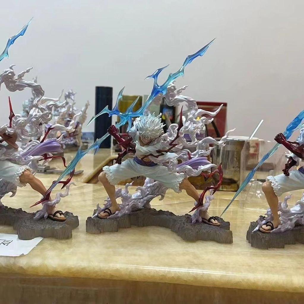 One Piece 28cm Nika Luffy Lightning Anime Action Figure Model