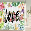 JY01Beautiful Flowers Shower Curtain Bathroom Waterproof Shower Curtain Leaves Plant Printing Curtains for Bath Shower With Ho@1