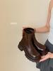thick-soled thick-heeled Martin boots women's thin boots British retro 2025 autumn and winter new soft-soled small Korean version versatile