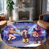 1pc KPop Demon Hunters15 Print Round Carpet Chair Round Carpet Suitable for Bedroom Living Room Home Decorative Carpet
