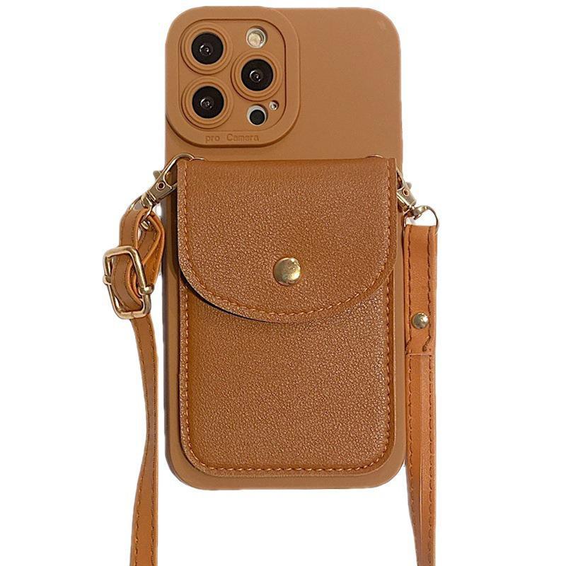 "Anti-Fall Crossbody Lanyard Case with Card Holder for iPhone 13 Pro Max and iPhone 12"