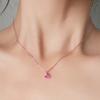 Fashion Rose Red Love Heart Pendant Necklaces for Women Female Rose Gold Plated Chain Necklace Ocean Beach  Collar