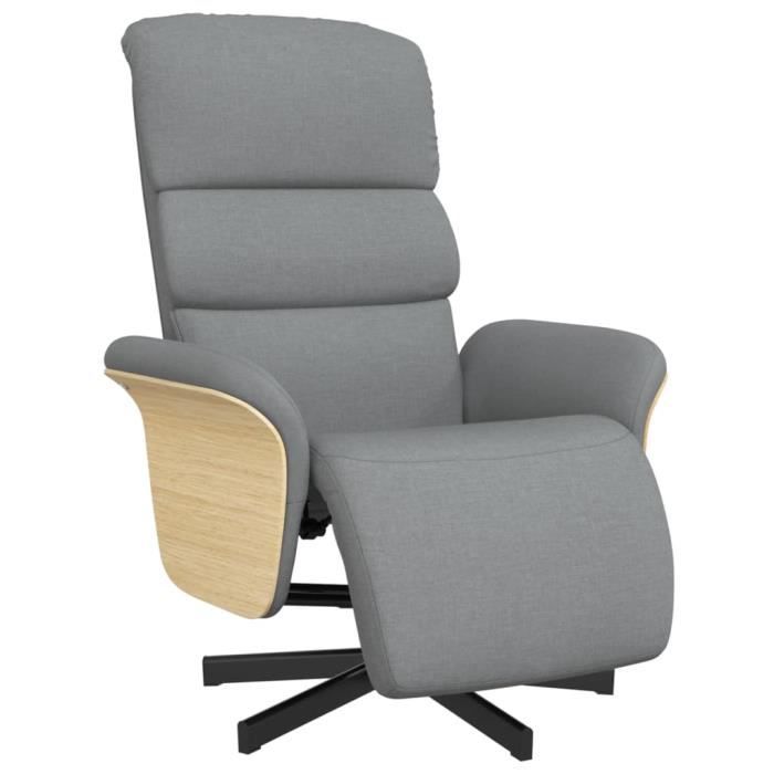 VidaXL Fauteuil inclinable avec repose-pieds gris clair tissu 356601