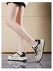 2025 Spring Women's Trendy Korean-Style White Breathable Skate Shoes with Versatile Thick Soles