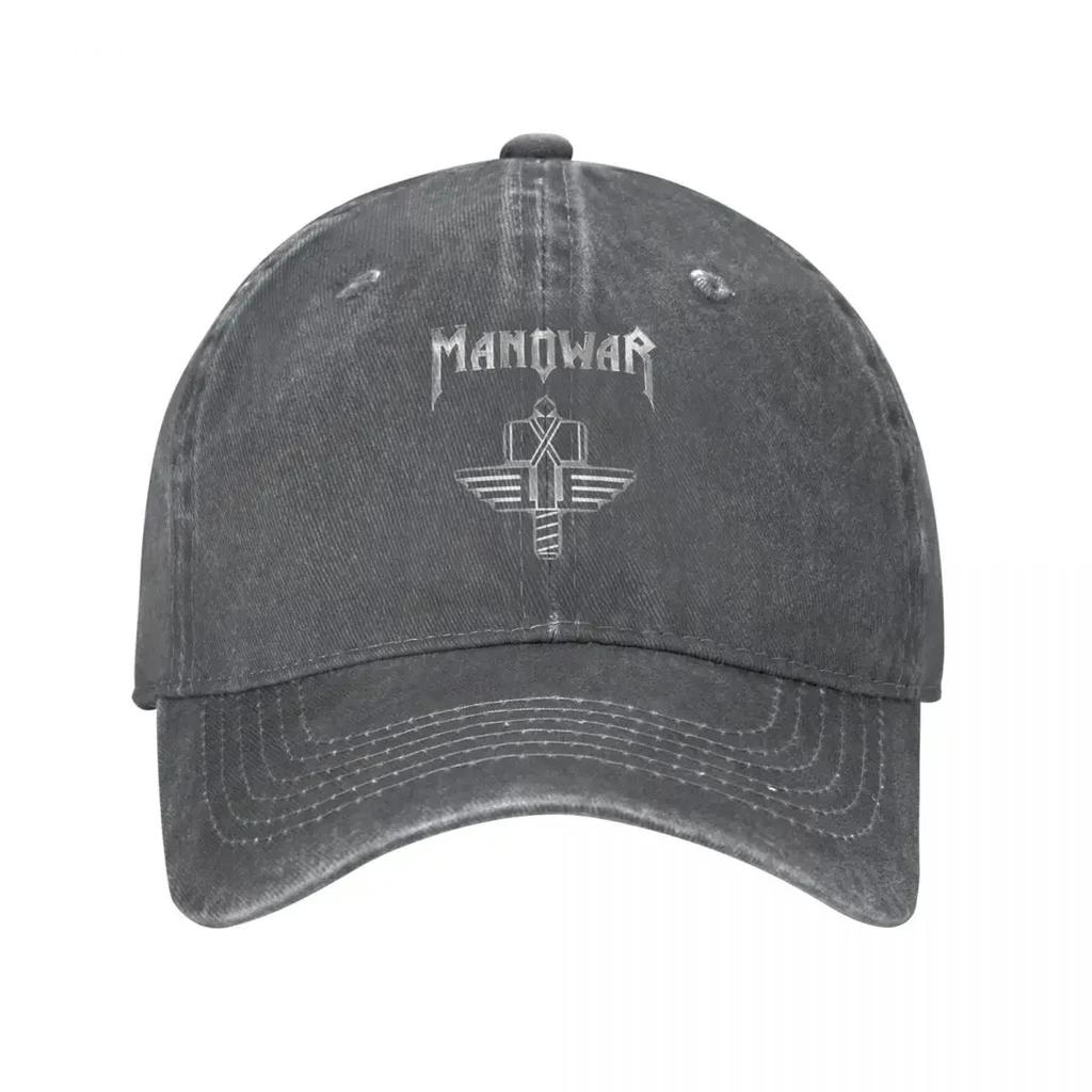 Vintage Manowar Rock Baseballkappe Unisex Used Denim Gewaschen Snapback Musik Outdoor Workouts Unstrukturiert Weich s Hut