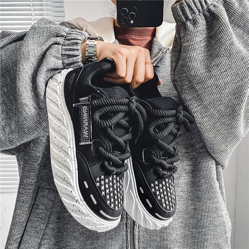 

Chunky Men Canvas Sneakers Tennis Man Trend 2024 Casual Skateboarder Shoes Black Man Autumn Comfort Anti Slip Mens Footwear Rest 39 чёрный
