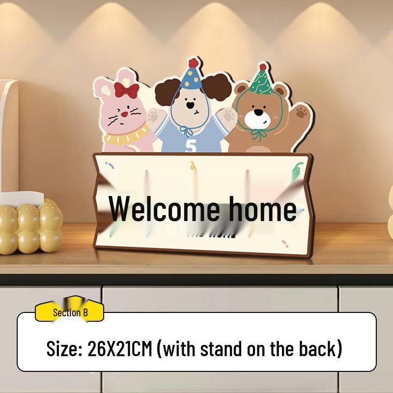 Charming Cartoon Entryway Decor: Welcome Ornaments and Small Paintings for Home