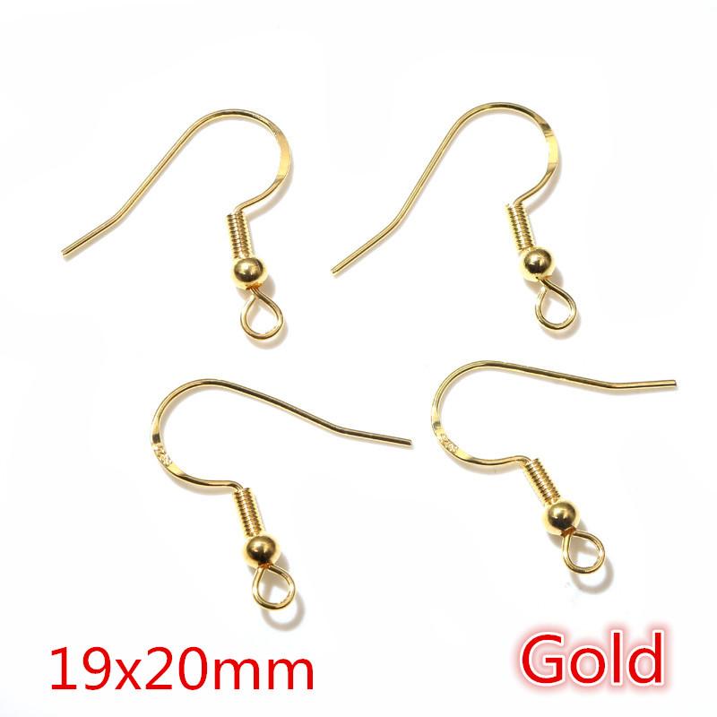 50pcs 2-Styles 925 Sterling Silver Plated Gold Rhodium Earrings Hooks Findings for DIY Earring Jewelry Making Accessories 