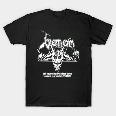 Men Black Print T-shirt Venom No-Cut Transfer Paper Print Cotton Tshirt