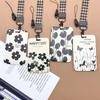 1 Pcs Simple Black And White Flowers Card Holder Campus Student Work Permit Bank Card Bus Card ABS Plastic Cards Cover