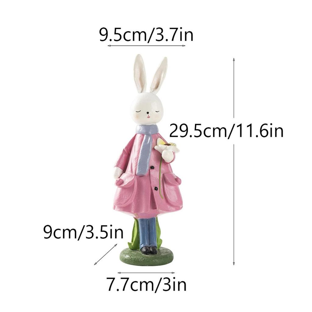 Easter Decor Desktop Ornament Fine Workmanship Party Supplies Spring Rabbit Figurine for Home Shelf Festival Bedroom Cabinet