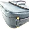 HERMES Logo Noumea Shoulder Bag Hand Bag Drawstring Shoulder Bag Leather Navy