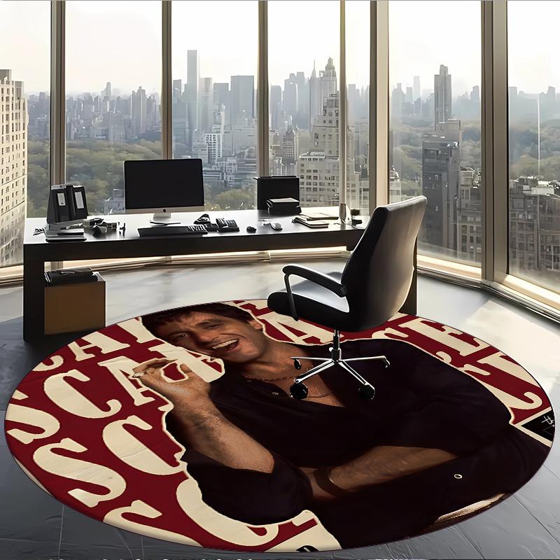Scarface (14) Round Office Rug Decorative Floor Rug for Office Bedroom Living Room and Home Space