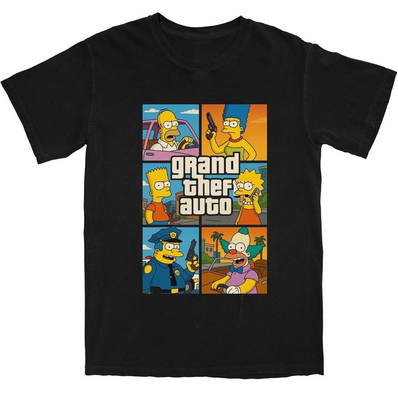 THE SIMPS0NS - Grand Theft Auto parody Tee Unisex T-shirt S