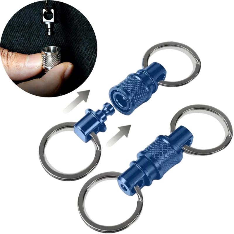 1Pcs Outdoor Edc Tool Double Head Quick Release Buckle Titanium Alloy Keychain Removable Portable Mountaineering Buckle