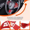 Red Carbon Fiber Steering Wheel Button Frame Sticker For BMW 6 Series 2004-10