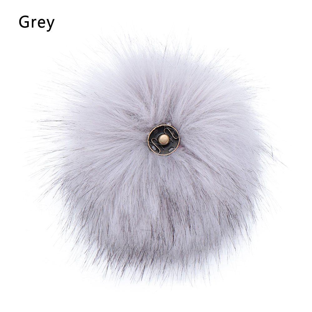 12 cm Kleidungsstück Druckknopf Faux Fuchspelz Strickmütze Bommel Ball Taschen Zubehör Hüte Dekor Haarball