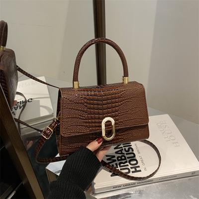 Winterhandtasche, modisch, trendig, Umhängetasche, Retro, einfache kleine quadratische Tasche, personalisierte Umhängetasche mit Krokodilmuster