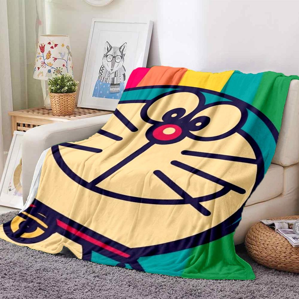 1PC Doraemon Blanket Lightweight Flannel Throw Blanket for Sofa, Bed, Travel, Camping, Livingroom, Office, Couch