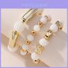 Elegant Pearl Shell Woman Bracelet Set With Geometric Design For Office Gift
