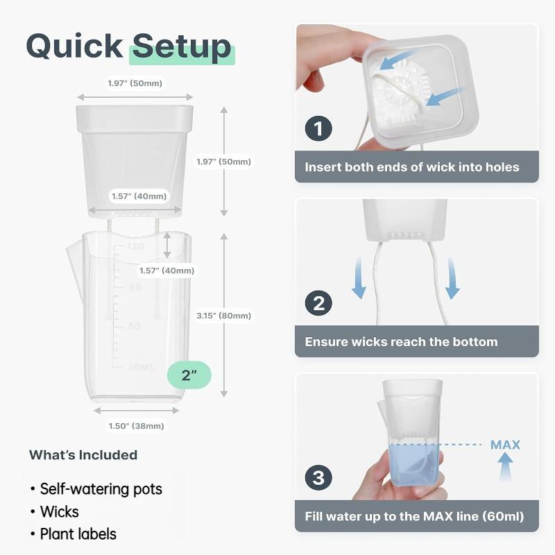 Automatic Self-Watering Flower Pot, Translucent Plastic Planter with Drainage Holes, For Succulents & Cuttings, Home Gardening Decor
