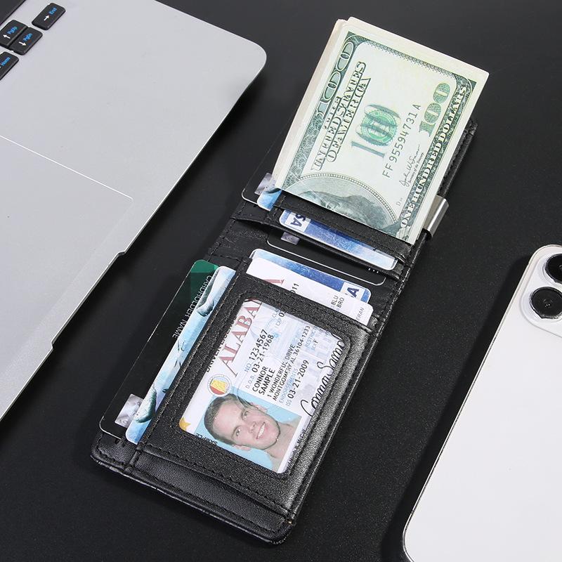Minimalist RFID Anti-Theft Carbon Fiber Card Holder and Money Clip Wallet