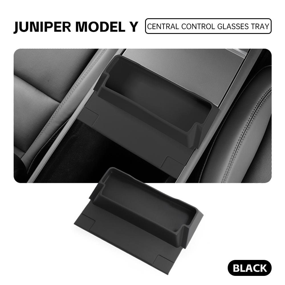 Für Tesla Model Y Juniper 2025 2026 Mittelkonsolen-Brillenfach Silikon-Aufbewahrungsfach Aufbewahrungsbox Auto-Innenraumzubehör