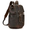 Men'S Leather Backpack Crazy Horse Leather Men'S Backpack Flip Strap Backpack Student School Bag