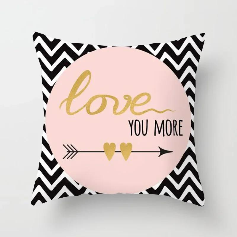 40X40/45X45CM Rose Gold Pink Geometry Print Cushion Covers Modern Nordic Livingroom Decorative Pillows Case Couch Throw Pillows