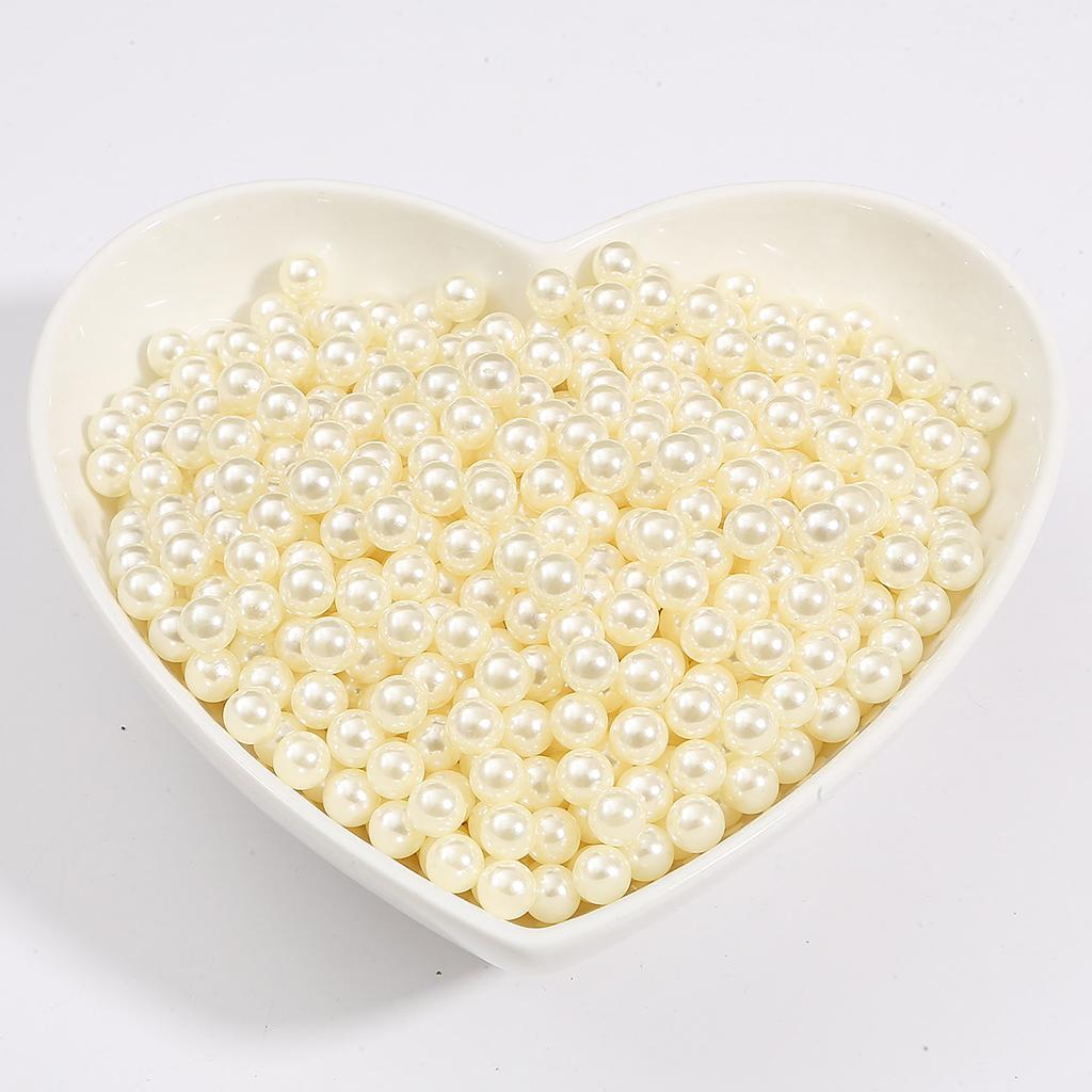 Beaded Abs Non-Porous Imitation Pearl Beads Colored Loose Beads Handmade Diy Hairpin Makeup Brush Storage Box Decoration