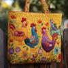 Chick Print Tote Bag 600D Oxford Cloth Shoulder Daily Use