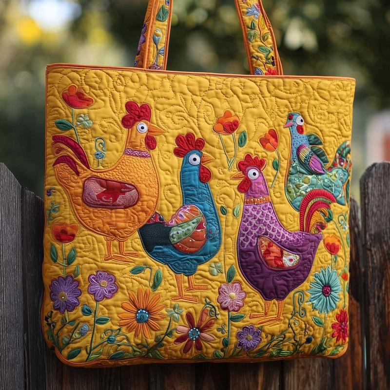 Chick Print Tote Bag 600D Oxford Cloth Shoulder Daily Use