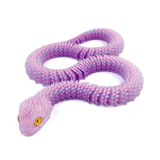 3D Printed Snake Figurine Movable Joints Snake Figure Articulated Animal Model Toy Home Office Bookshelf Desktop Decoration Ornament