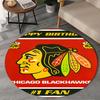 1PC Chicago Hockey Round Rug, Non-slip Chair Mat, Home Decor, Circle Carpet Perfect for Office, Bedroom, Living Room,Christmas gift