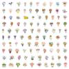 100 Hand-carved Flower Stickers Computer Water Cup Guitar Decoration Stickers Waterproof Creative Notebook Hand Note Stickers