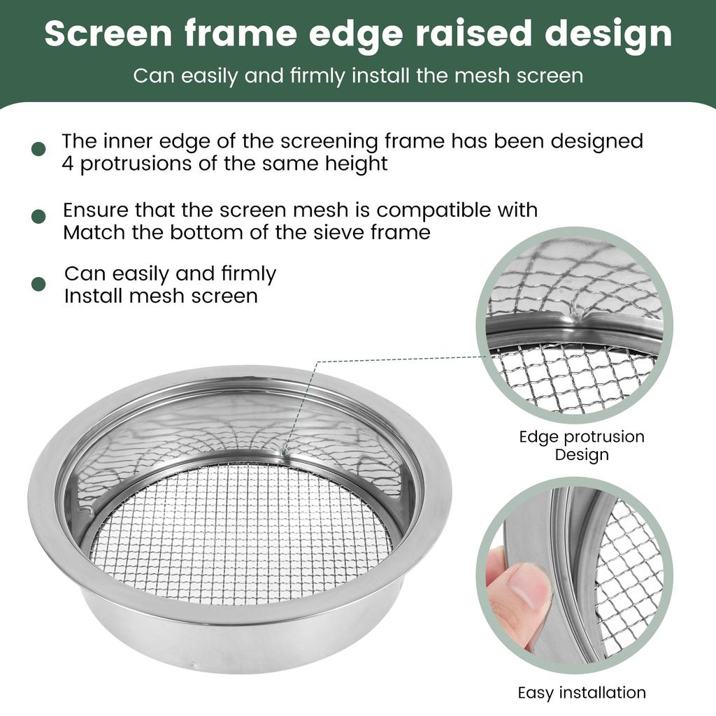 Soil Sifting Set Stainless Steel Potting Sieves Set with 5 Different Mesh and Shovel Gardening Dirt Sifter for Gardening Bonsai