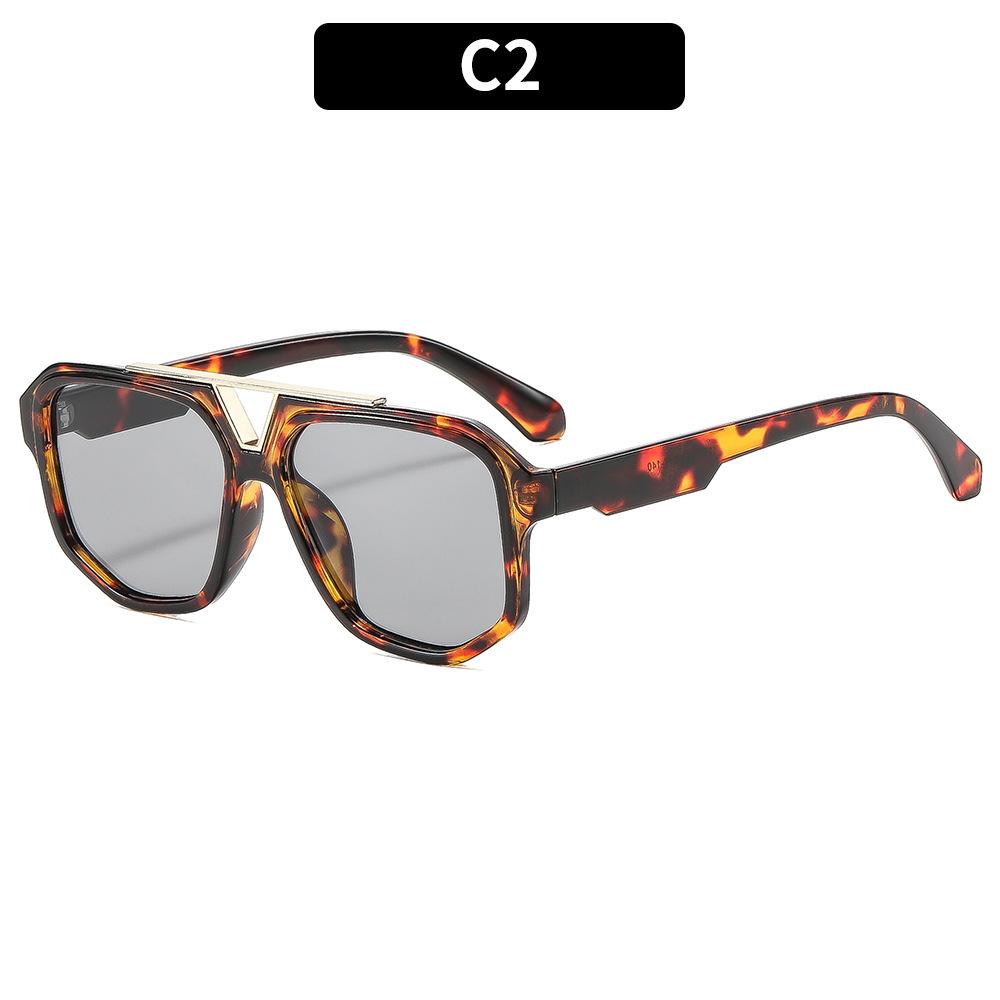 European and American box retro classic double beam pilot sunglasses versatile outdoor sunscreen fashion sunglasses